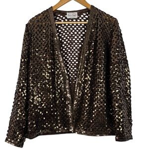 Vintage 80’s Three Flags California Copper sequin long sleeve open blaze…
R M/L